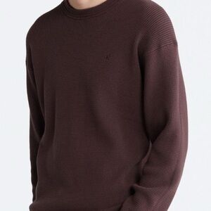 Rare New Waffle Textured Sweater Mocha Men’s XXL Calvin Klein